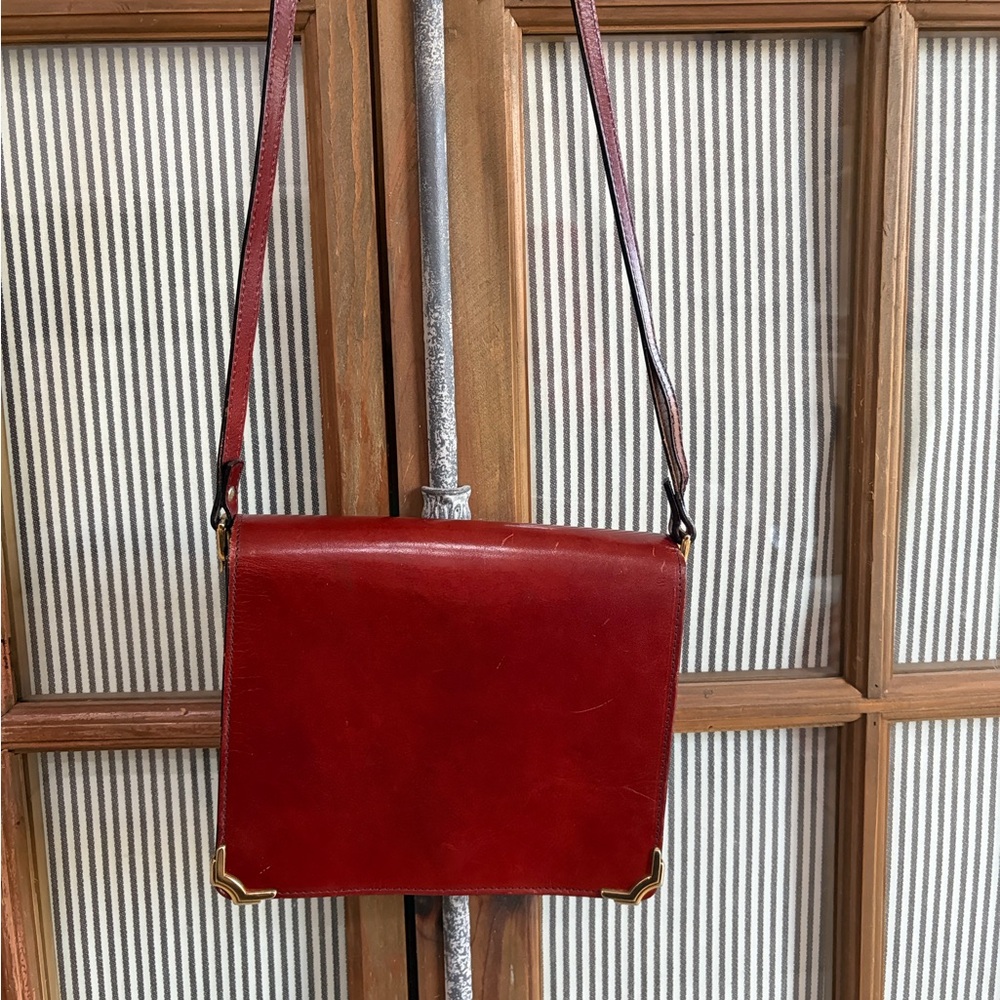 Elegant vintage Dominic Zanella Leather Crossbody Bag, Vintage Gucci look